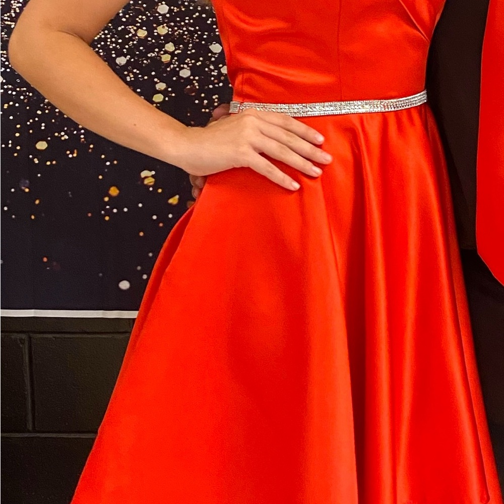 Red Satin Cocktail Dress Cinderella divine size 6